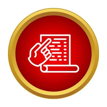 Hand pointing on document list icon choosing option Stock Illustration