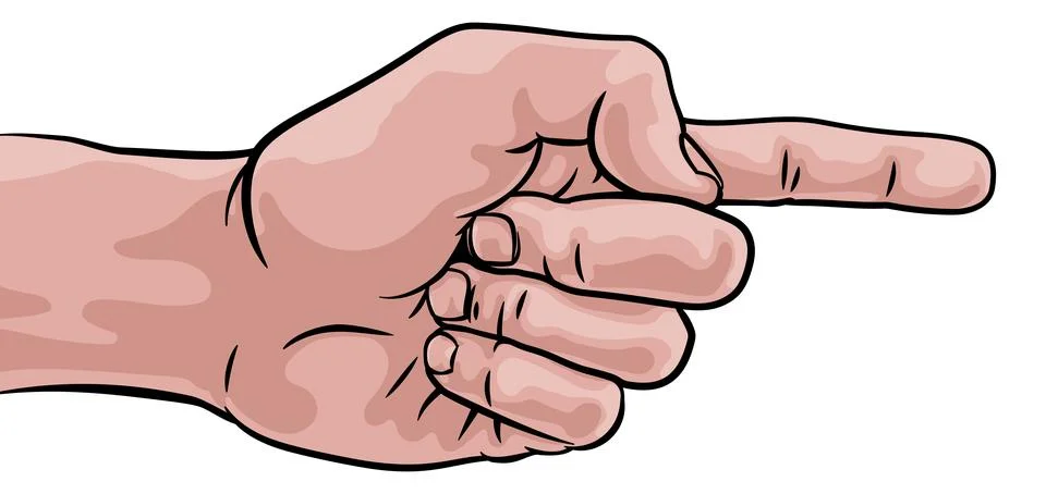 Hand Pointing Finger Comic Book Pop Art Cartoon Stock Illustration