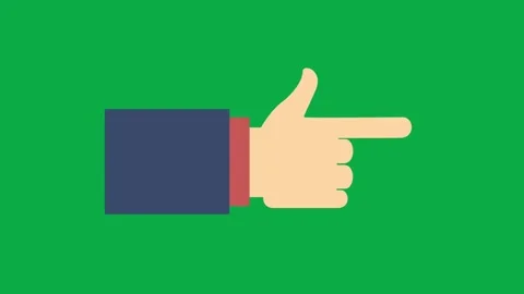 Hand pointing finger gesture animation on green screen for business video editin Stock Footage 332888668