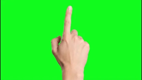 Hand pointing finger gesture on green screen background high quality 4k video Stock Footage 318275557