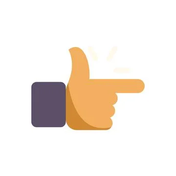 Hand pointing finger right, indicating click or selection Stock Illustration