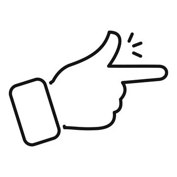 Hand pointing finger with snap sound effect, clicking gesture Stock Illustration