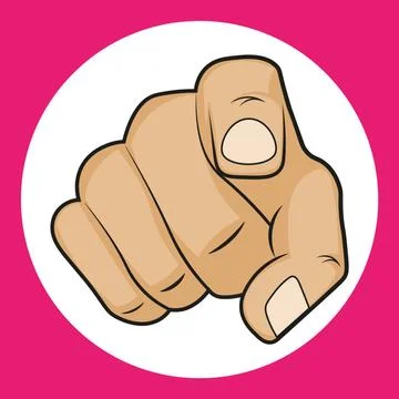 Hand with pointing finger vector illustration on a white background Stock Illustration