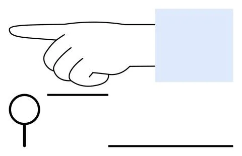 Hand Pointing Gesture with Abstract Elements and Minimalist Design Concept 스톡 일러스트