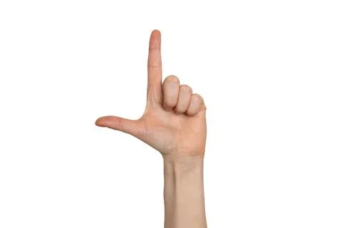 Hand Pointing Up Gesture Isolated Stock Photos