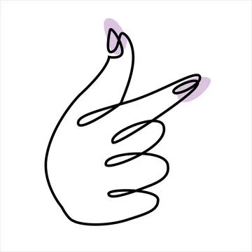 Hand in a pointing gesture with painted nails icon logo Stock Illustration
