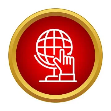 Hand pointing global network internet connection icon イラスト素材