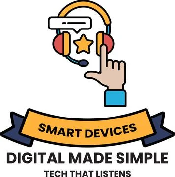A hand pointing to a headset with a star on it イラスト素材