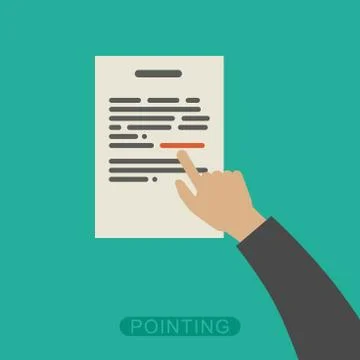 Hand pointing Stock Illustration