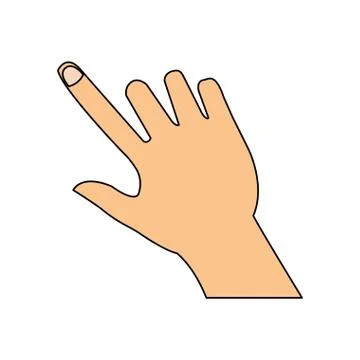 Hand pointing with index finger icon image Illustrazione stock