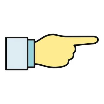 Hand pointing index finger indicating direction or guidance Stock Illustration