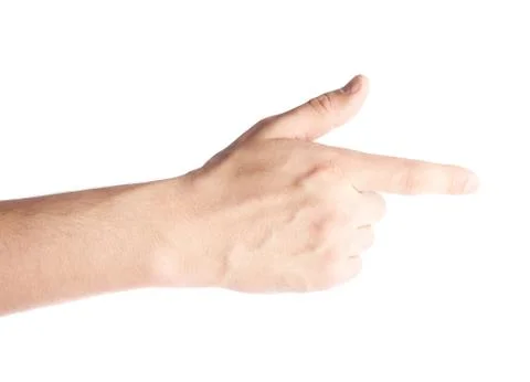 Hand pointing with the index finger Stock Photos