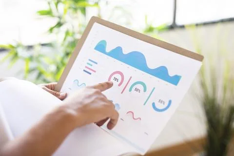 Hand pointing infographic Stock Photos