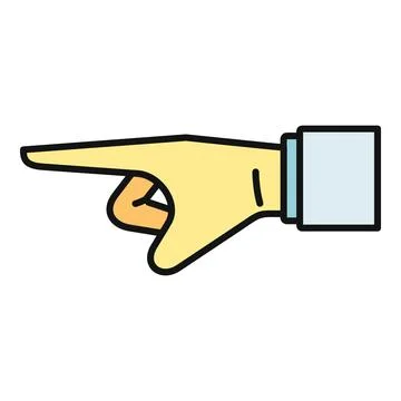 Hand pointing left indicating direction and choice Stock Illustration