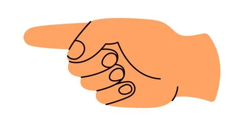 Hand pointing at left side by index finger illustration Stock Illustration
