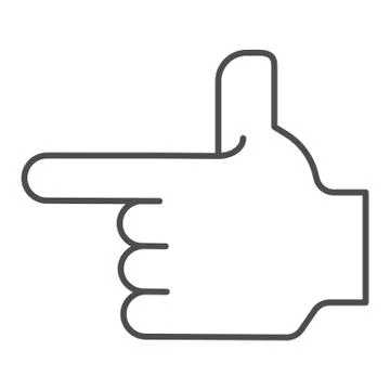 Hand pointing left thin line icon. Direction vector illustration isolated on イラスト素材