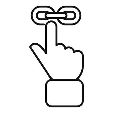 Hand pointing on link symbol representing hyperlink Stock Illustration