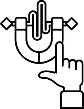 A hand pointing at a magnet Stock Illustration