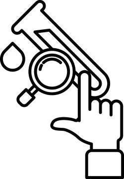 A hand pointing at a microscope Stock Illustration
