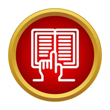 Hand pointing to open book reading concept Stock Illustration