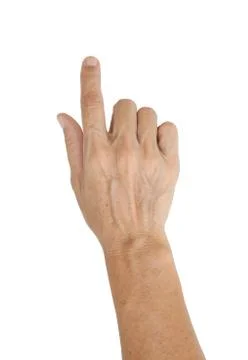 Hand pointing or press button Stock Photos