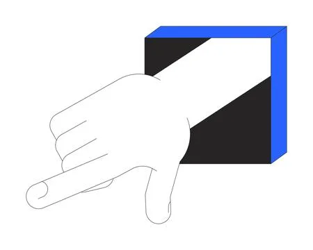 Hand pointing out of square frame vector illustration Stock Illustration