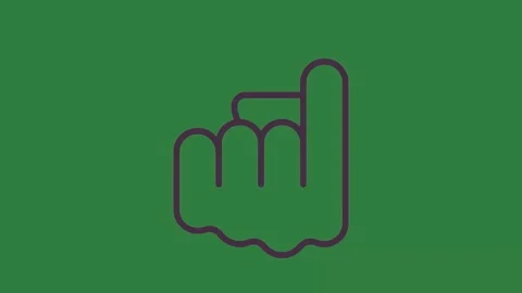 With hand pointing to the right and up letter m in middle cartoonish Video stock 335978980