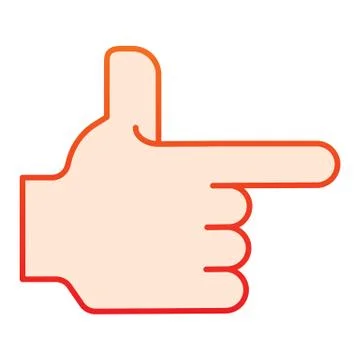 Hand pointing right flat icon. Direction vector illustration isolated on white Illustrazione stock