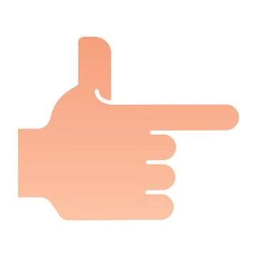 Hand pointing right flat icon. Direction vector illustration isolated on white Ilustración de archivo