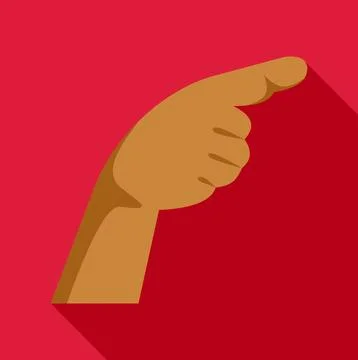 Hand pointing right gesture flat design concept Stockillustratie