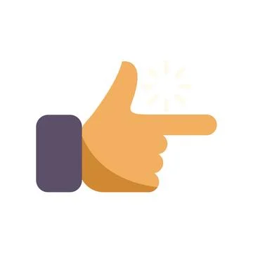 Hand pointing right recommending direction choice or success Stock Illustration
