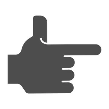 Hand pointing right solid icon. Direction vector illustration isolated on white Ilustración de archivo