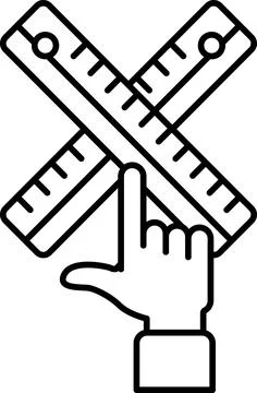 A hand pointing to a ruler with the numbers 1 through 12 Stock Illustration
