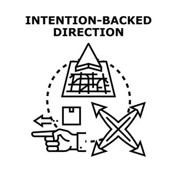 Hand pointing showing intention backed direction concept Stock Illustration