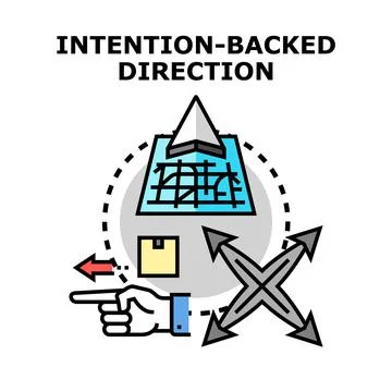 Hand pointing showing intention backed direction concept Stock Illustration