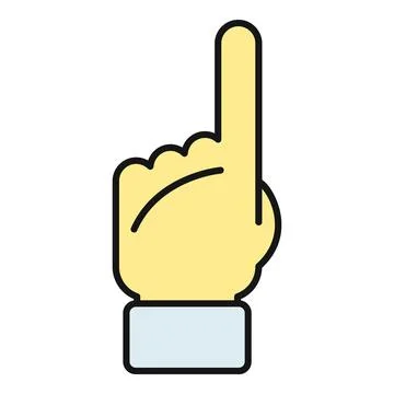 Hand pointing up showing one direction symbol Stock Illustration