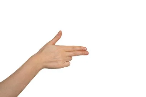 Hand pointing sideways gesture on white Stock Photos