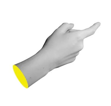 Hand pointing sideways isolated background. Index finger extended horizontal Stock Photos