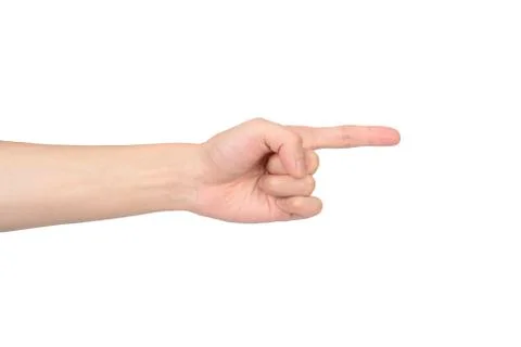 Hand of pointing sign Stock Photos