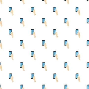 Hand pointing on smartphone pattern Illustrazione stock