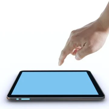 Hand pointing on touch screen ,touch-pad イラスト素材