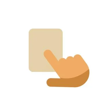 Hand pointing, touching or clicking a square button or icon Stockillustratie