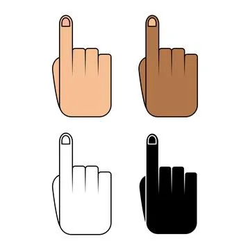 Hand pointing up vector. hand with pointing finger set. tap gesture Stock Illustration