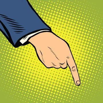 The hand points down Stock Illustration