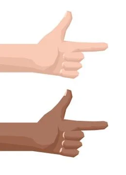 Hand points forward in low poly style Stock Illustration