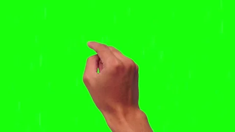 Hand points at green screen Video stock 295538113