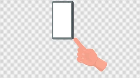 Hand points to the phone screen. Animation of a finger pointing at a smartphone Stock Footage 278155922