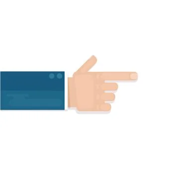 The hand points to something. Index finger. Image of a hand, business concept Illustrazione stock
