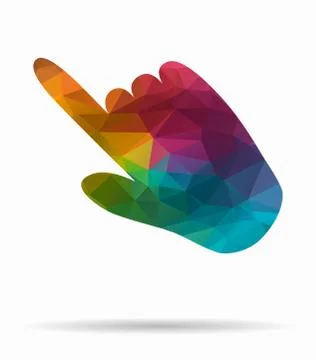 Hand poly icon 스톡 일러스트