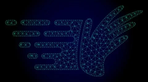 Hand Polygonal Frame Vector Mesh with Fast Motion Effect Stock Illustration